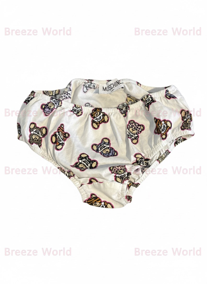Moschino Toddler Teddy Bear Print Hat & Bloomers